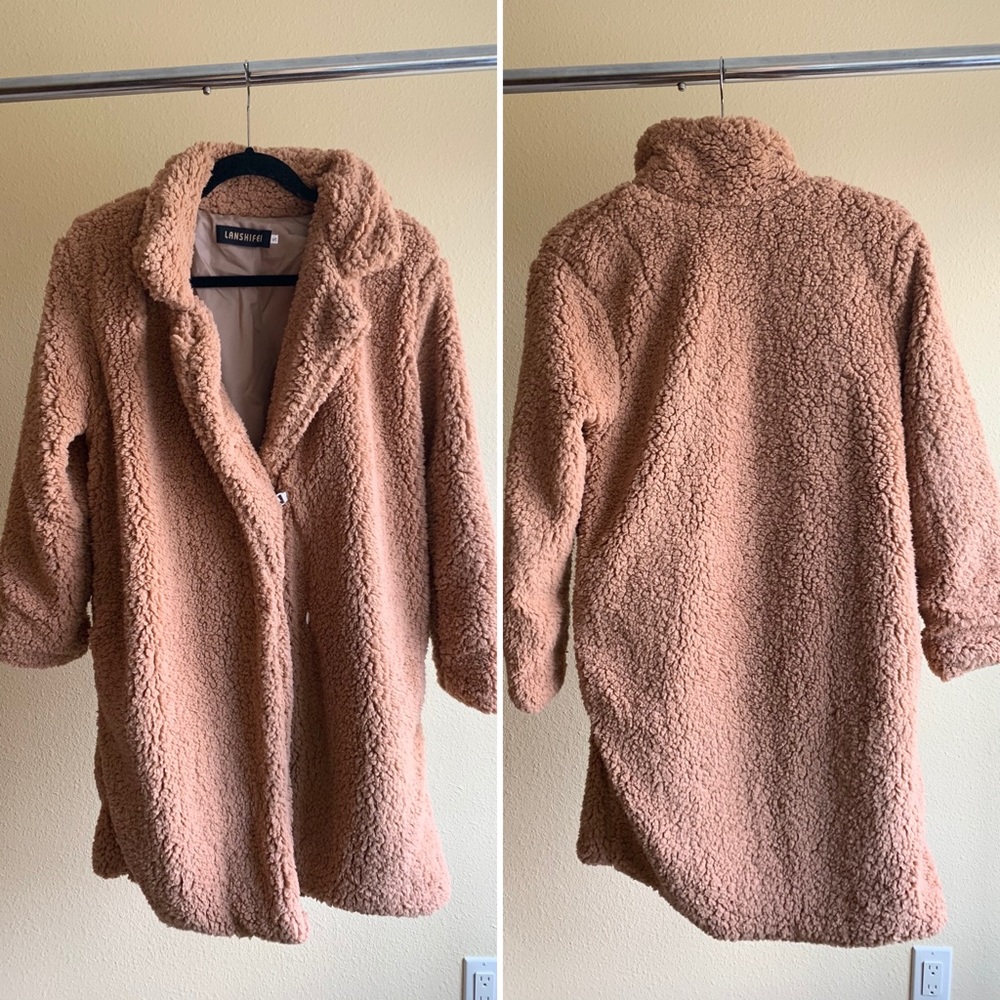 Long Teddy Bear Sherpa Coat